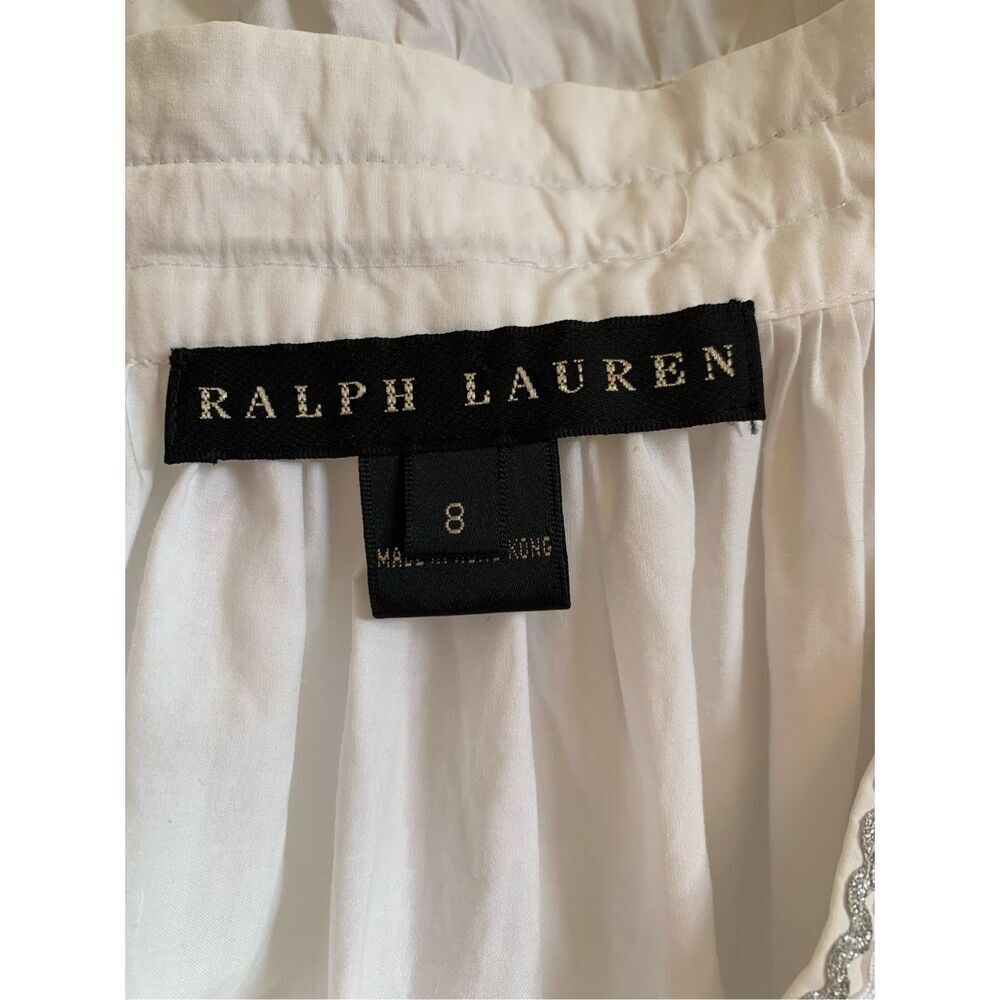 Ralph Lauren Black Label Cotton Tiered Midi Skirt White Size 8 - Picture 8 of 12